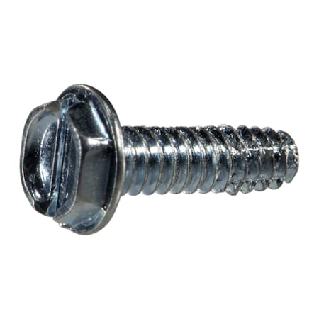 Midwest Fastener Sheet Metal Screw, #4 x 3/8 in, Zinc Plated Steel Flange Hex Head 50 PK 931702